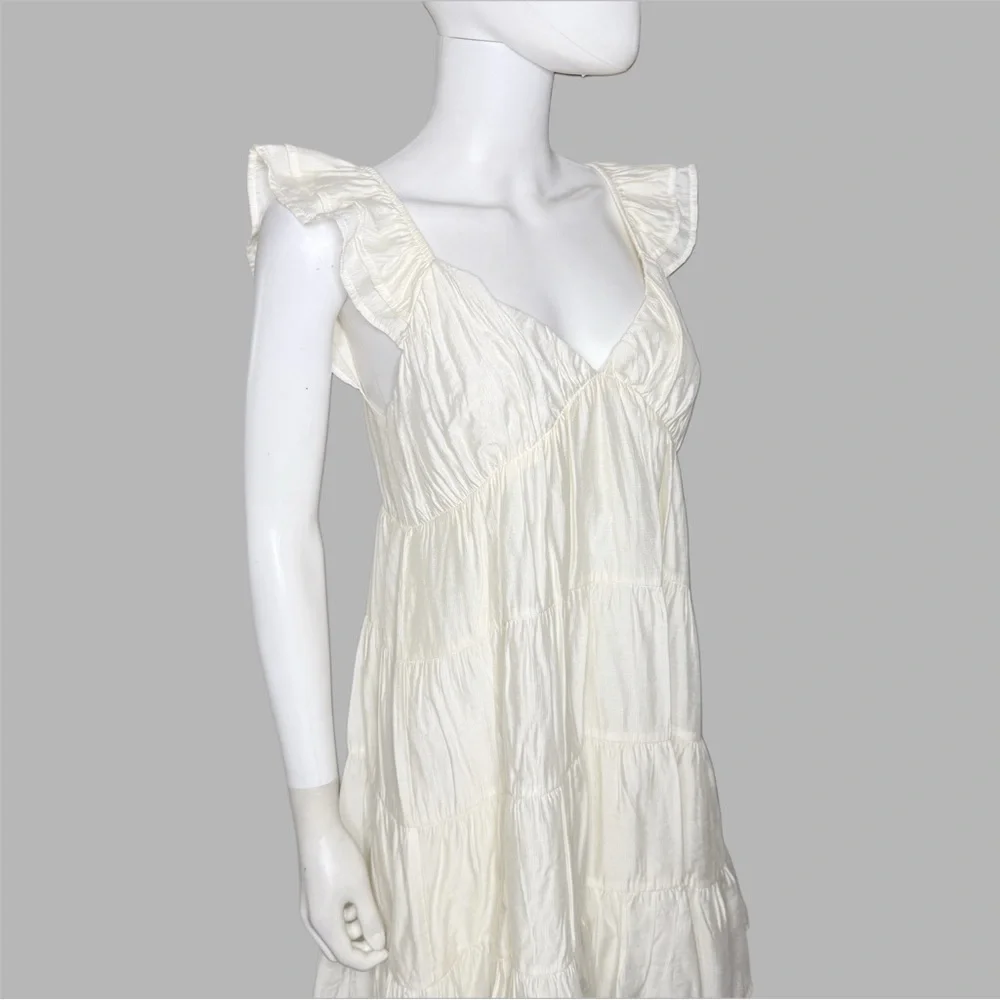 Blu‎ Pepper Ivory Ruffle Tiered Mini Dress - Picture 5 of 8
